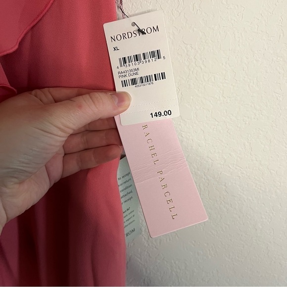 Women’s new Rachel Parcell flounce sleeve side slit pink jumpsuit size XL - Picture 5 of 10